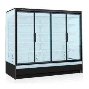 Split Compressor 4 Glass Door Freezer Supermarket Upright Display Refrigerator for Beverage Milk