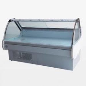 deli-food-display-case Classic Commercial Curved Glass Deli Food Service Counter Refrigerated Case Display Freezer